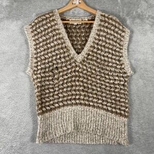 Christian Dior Separates Sweater Vest Womens Medium Chunky Striped Knit Vintage